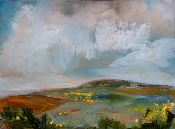 Across those mountains free - an original oil painting by Sinéad Smyth in Donegal