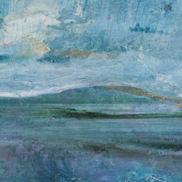 A detail from "Frost on the east wind" - an original oil painting of a seascape by Sinéad Smyth