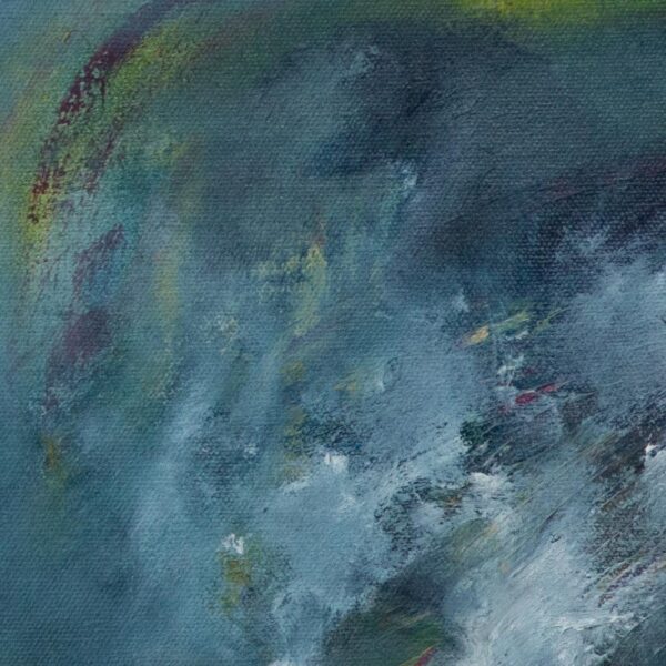 A detail from Northern Lights - a seascape painting by Sinéad Smyth
