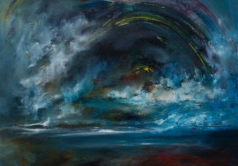 Northern Lights - a seascape painting by Sinéad Smyth